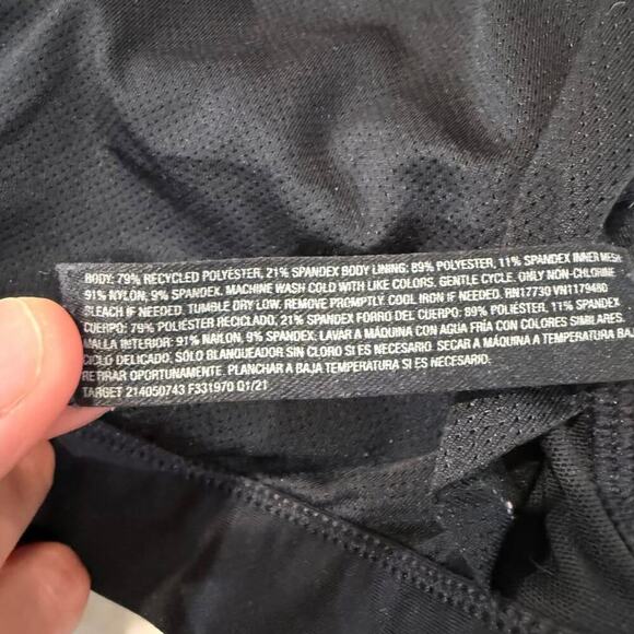 All In Motion Racerback Sports Bra Women's Medium Black Workout Running Training - Picture 6 of 7